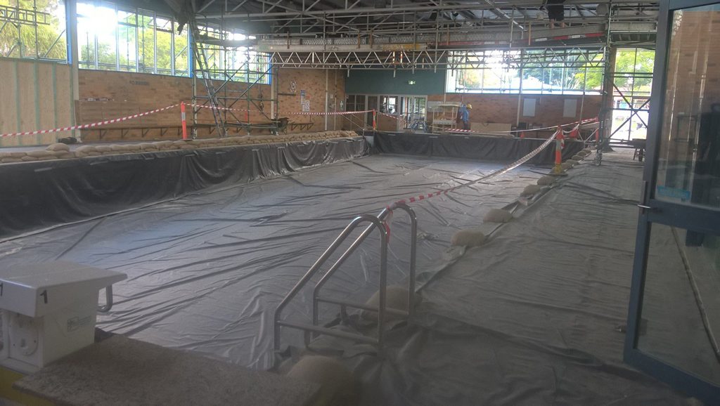 Work underway at the South Grafton pool and gym complex. Work underway at the South Grafton pool and gym complex.