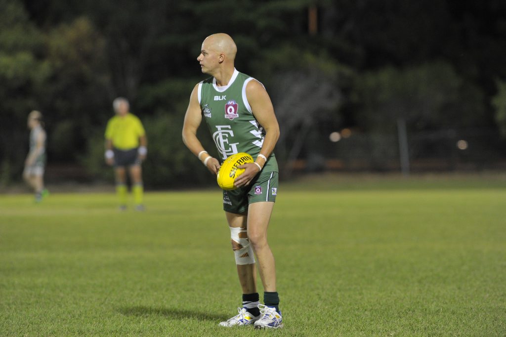 GUN: Tasmanian recruit Mark Jensen was again a dominant player against Rockhampton Panthers.
