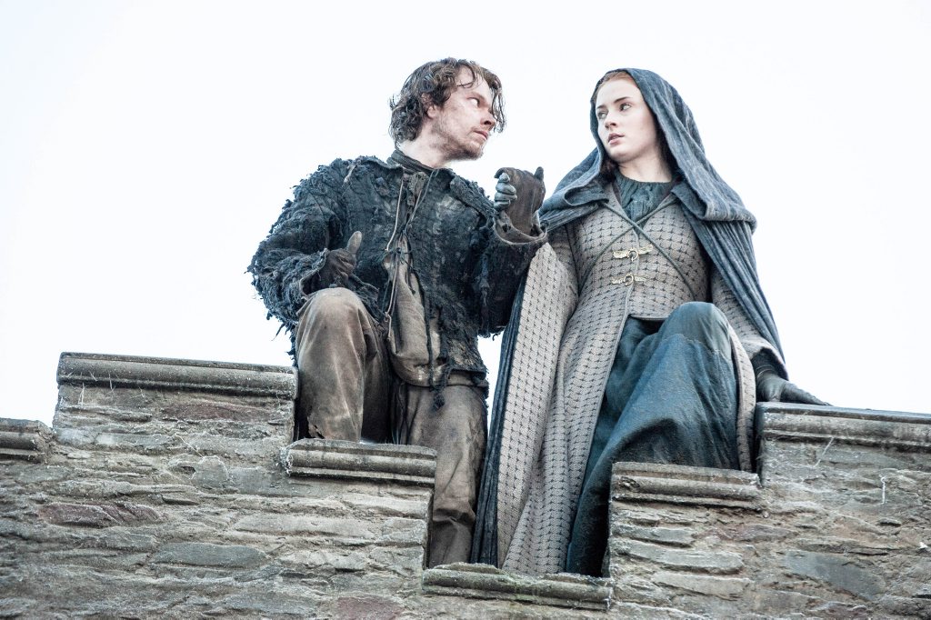 Alfie Allen and Sophie Turner in a scene from the TV series Game of Thrones. Supplied by Foxtel. Please credit photo to Helen Sloan. Alfie Allen and Sophie Turner in a scene from the TV series Game of Thrones. Supplied by Foxtel. Please credit photo to Helen Sloan.