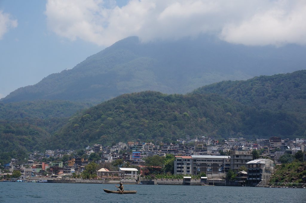 Lake Atitlan in Guatemala has lots of pretty towns along its shores. Lake Atitlan in Guatemala has lots of pretty towns along its shores.