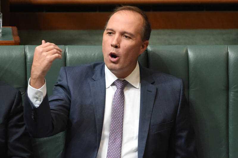 Minister for Immigration Peter Dutton during Question Time at Parliament House in Canberra on Monday, April 18, 2016. Minister for Immigration Peter Dutton during Question Time at Parliament House in Canberra on Monday, April 18, 2016.