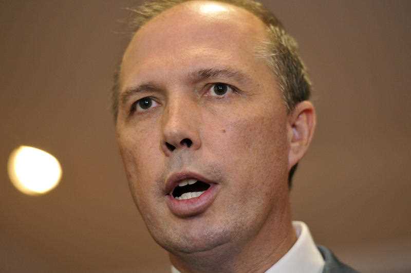 Minister for Immigration Peter Dutton speaks to the media in Sydney, Friday, April 29, 2016. Minister for Immigration Peter Dutton speaks to the media in Sydney, Friday, April 29, 2016.