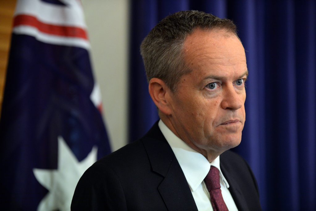 Australian Federal Opposition Leader Bill Shorten at the Labor Caucus meeting, at Parliament House in Canberra, Tuesday, May 3, 2016. Australian Federal Treasurer Scott Morrison is to deliver the 2016-17 Federal Budget this evening. (AAP Image/Sam Mooy) NO ARCHIVING Australian Federal Opposition Leader Bill Shorten at the Labor Caucus meeting, at Parliament House in Canberra, Tuesday, May 3, 2016. Australian Federal Treasurer Scott Morrison is to deliver the 2016-17 Federal Budget this evening. (AAP Image/Sam Mooy) NO ARCHIVING