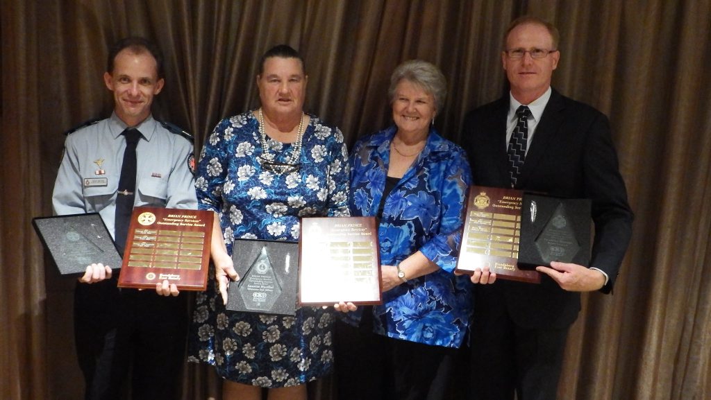 AWARDS: Brian Prince Award winners for 2016 are Nigel Beyer, Annette Hartfiel and Grant Marcus (right) with Laurel Prince. Photo Contributed AWARDS: Brian Prince Award winners for 2016 are Nigel Beyer, Annette Hartfiel and Grant Marcus (right) with Laurel Prince. Photo Contributed
