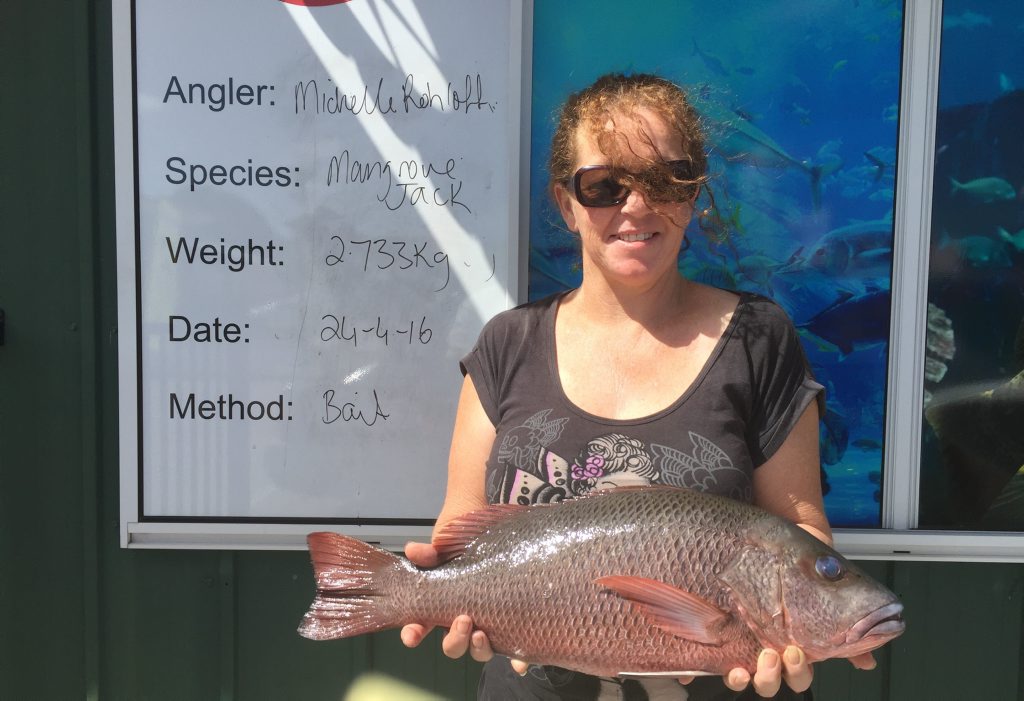 Michelle won Freedom Fishing Supplies' monthly weigh-in voucher for her 2.7Kg jack catch. Photo Freedom Fishing Supplies Michelle won Freedom Fishing Supplies' monthly weigh-in voucher for her 2.7Kg jack catch. Photo Freedom Fishing Supplies