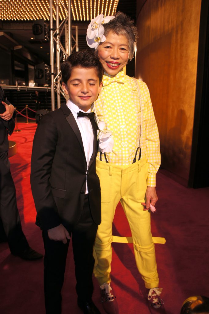 SBS's Lee Lin Chin and her date Charlie on the Logies red carpet. SBS's Lee Lin Chin and her date Charlie on the Logies red carpet.