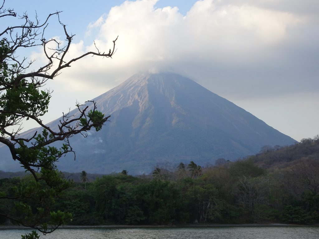 Ometepe Island, in the middle of Lake Nicaragua, has twin volcanic peaks. This photo is of Volcan Concepcion from Volcan Maderas. Ometepe Island, in the middle of Lake Nicaragua, has twin volcanic peaks. This photo is of Volcan Concepcion from Volcan Maderas.