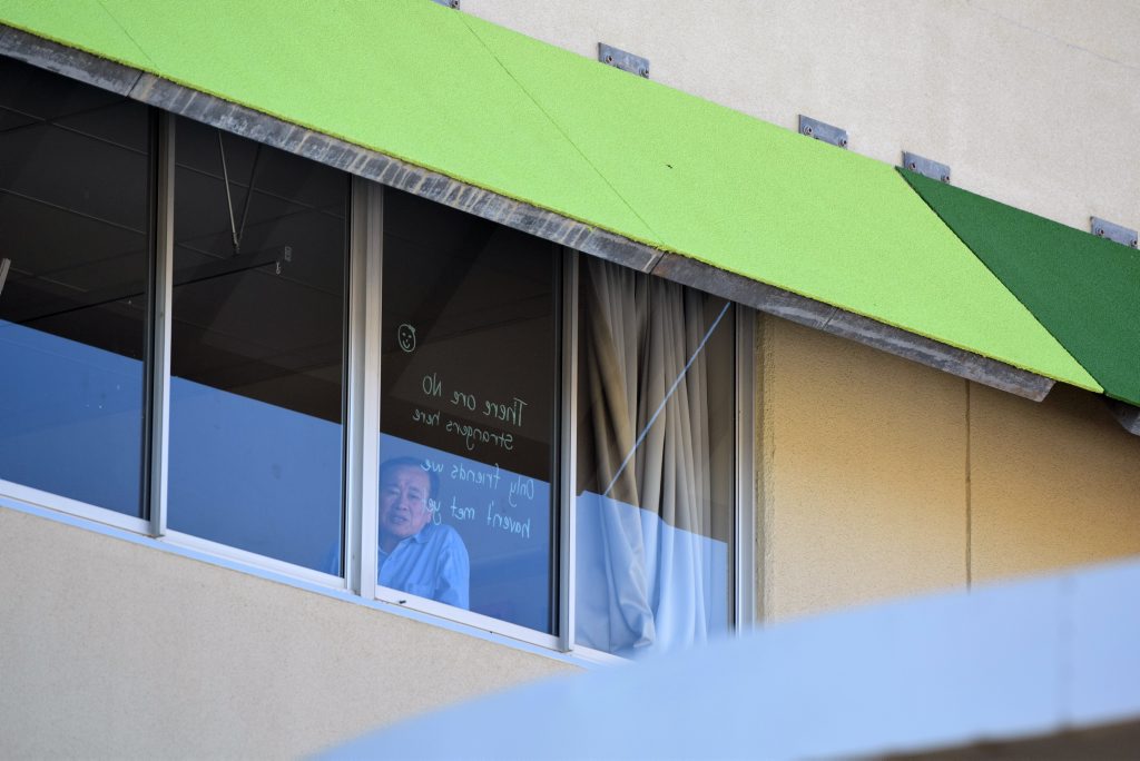 FERRY PATIENTS: Face in Bundaberg Hospital window. Photo: Craig Warhurst / NewsMail FERRY PATIENTS: Face in Bundaberg Hospital window. Photo: Craig Warhurst / NewsMail