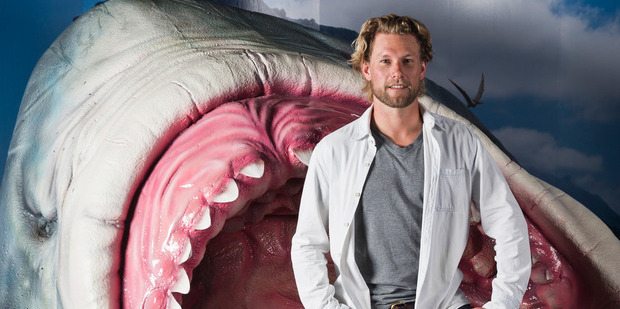 Shark Man Riley Elliott. Photo / Greg Bowker Shark Man Riley Elliott. Photo / Greg Bowker
