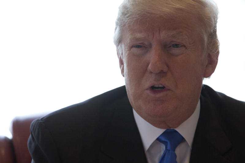 Republican presidential candidate Donald Trump speaks during an interview with The Associated Press in his office at Trump Tower in New York, Tuesday, May 10, 2016. Republican presidential candidate Donald Trump speaks during an interview with The Associated Press in his office at Trump Tower in New York, Tuesday, May 10, 2016.