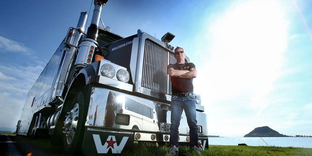 Phil Rudd says his huge racing car transporter truck, parked outside his Tauranga home, is his Phil Rudd says his huge racing car transporter truck, parked outside his Tauranga home, is his