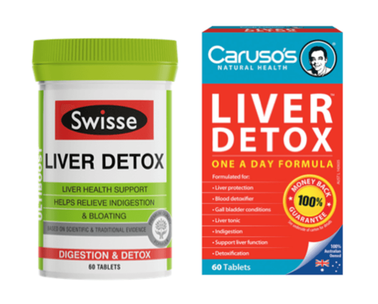 Some popular liver detox brands. Some popular liver detox brands.