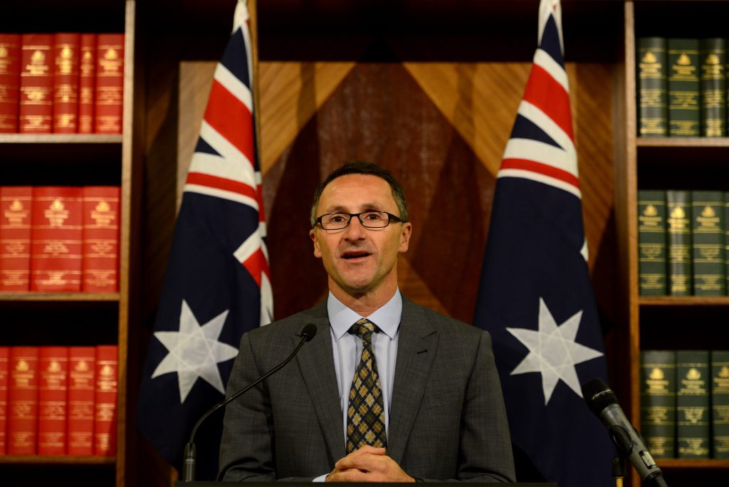 Greens leader Dr Richard Di Natale speaks during a press conference in Melbourne, Tuesday, Aug. 4, 2015. (AAP Image/Tracey Nearmy) NO ARCHIVING Greens leader Dr Richard Di Natale speaks during a press conference in Melbourne, Tuesday, Aug. 4, 2015. (AAP Image/Tracey Nearmy) NO ARCHIVING