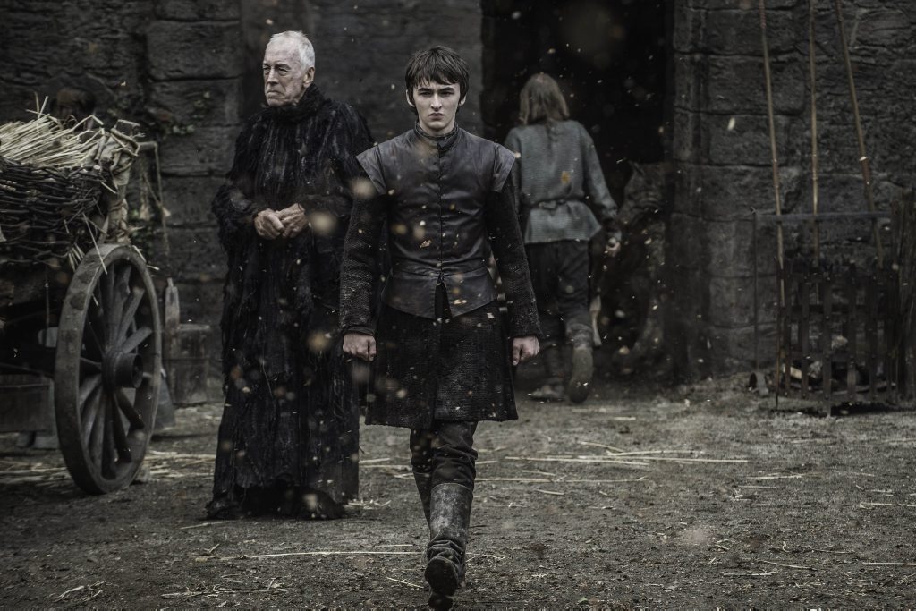 Isaac Hempstead Wright and Max von Sydow in a scene from season six episode five of Game of Thrones. Isaac Hempstead Wright and Max von Sydow in a scene from season six episode five of Game of Thrones.