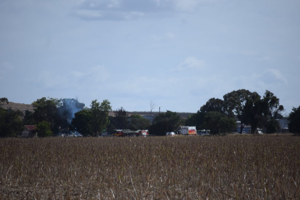 Emergency services attend a house fire at the Namgoori property between Banana and Theodore on Monday. Photo Andrew Thorpe / Central Telegraph Emergency services attend a house fire at the Namgoori property between Banana and Theodore on Monday. Photo Andrew Thorpe / Central Telegraph