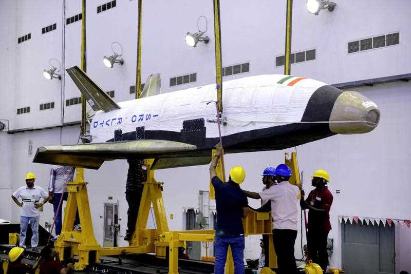 An undated handout photograph released by the Indian Space Research Organization (ISRO) on 23 May 2016 shows India's Reusable Launch Vehicle (RLV)-TD in India India has successfully test fired its first space shuttle called the RLV, early morning, 23 May. The experiment is being considered as the first step towards developing resusable vehicles, by India. An undated handout photograph released by the Indian Space Research Organization (ISRO) on 23 May 2016 shows India's Reusable Launch Vehicle (RLV)-TD in India India has successfully test fired its first space shuttle called the RLV, early morning, 23 May. The experiment is being considered as the first step towards developing resusable vehicles, by India.