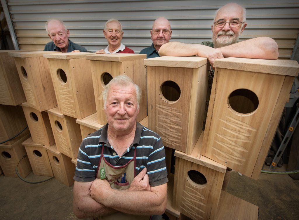 (back l-r) David Abrahams, Frank heppell, Warren Moss, Kevin Wtkins and (front) Darcy Knight with some of the possum boxes the Grafton Men's Shed are making for the new highway construction. (back l-r) David Abrahams, Frank heppell, Warren Moss, Kevin Wtkins and (front) Darcy Knight with some of the possum boxes the Grafton Men's Shed are making for the new highway construction.