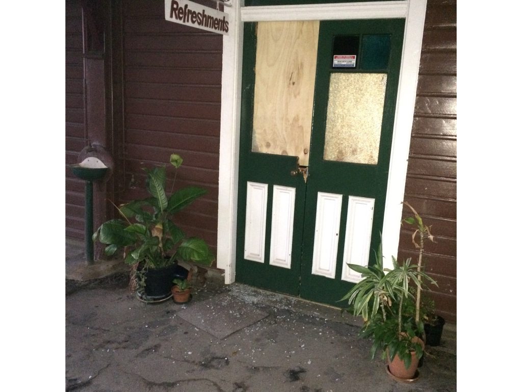 Vandals smashed their way into the Rattler Cafe on Wednesday night. Vandals smashed their way into the Rattler Cafe on Wednesday night.