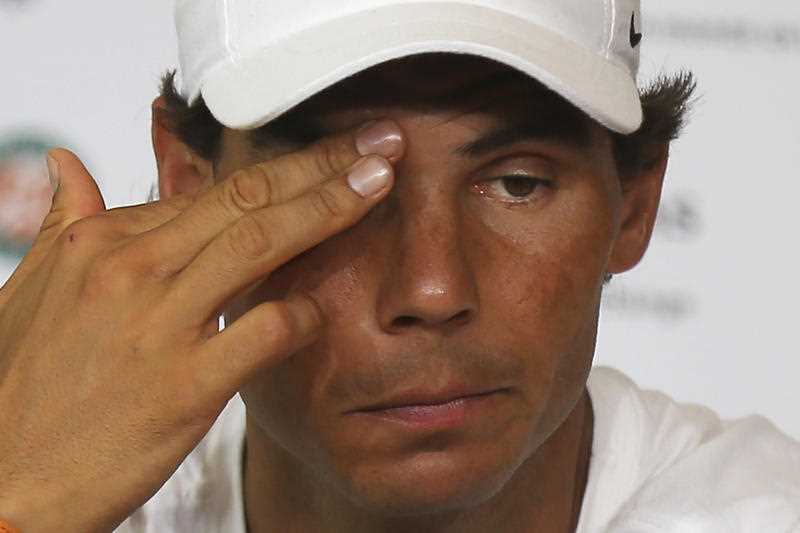 The left-handed Nadal made the announcement at a hastily arranged news conference Friday, one day before he would have been scheduled to play his third-round match. The left-handed Nadal made the announcement at a hastily arranged news conference Friday, one day before he would have been scheduled to play his third-round match.