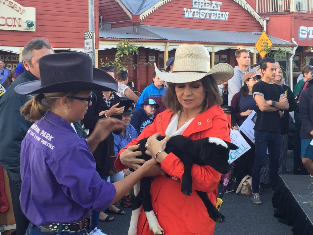 Today Show host Lisa Wilkinson with Brooke Johnson from Johnson Park Petting Zoo Yeppoon outside the Great Western Hotel Rockhampton Today Show host Lisa Wilkinson with Brooke Johnson from Johnson Park Petting Zoo Yeppoon outside the Great Western Hotel Rockhampton