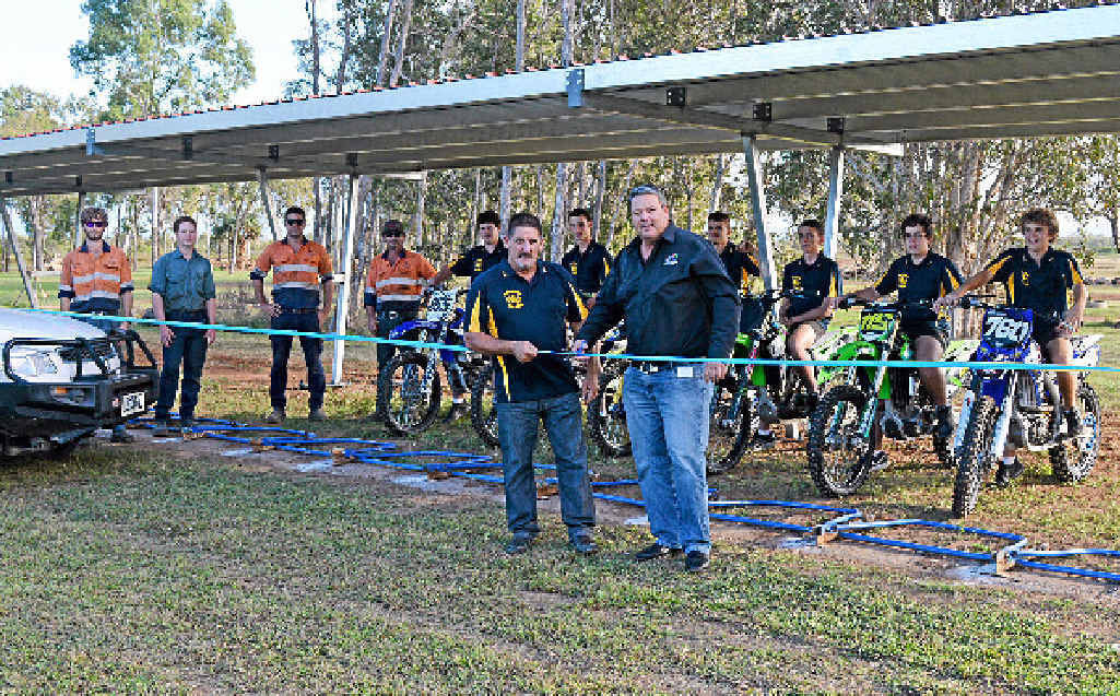 COOL NEW DIGS: Whitsunday Dirtriders president Kevin Burgess and Whitsunday Mayor Andrew Willcox officially open the new shade structure at the club’s raceway. COOL NEW DIGS: Whitsunday Dirtriders president Kevin Burgess and Whitsunday Mayor Andrew Willcox officially open the new shade structure at the club’s raceway.