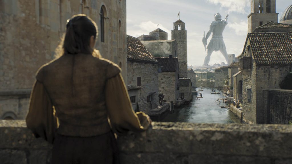 Maisie Williams as Arya Stark in a scene from Game of Thrones. Maisie Williams as Arya Stark in a scene from Game of Thrones.