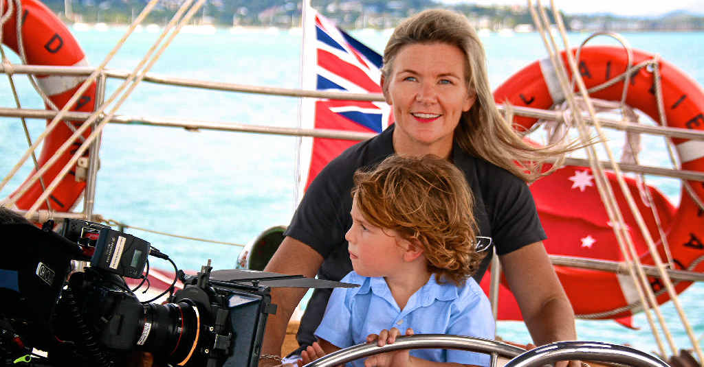 PASSIONATE PEOPLE: Nicole Graham and her son Bracken sailing out of Airlie Beach aboard their charter yacht Enid for filming of the latest Fight for the Reef campaign: Vote for the Reef. Photo: Contributed