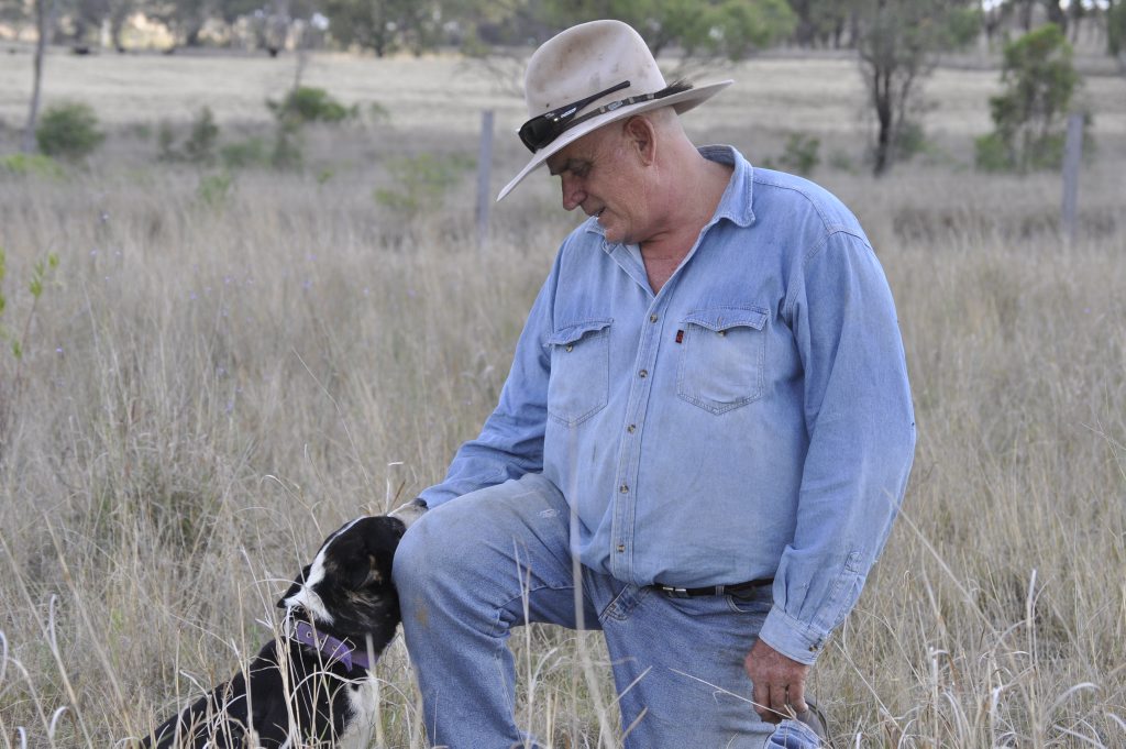 Cyril Stewart, president Coopers Gap Wind Farm Supporters Group, on his property near Cooranga North, 650m from a proposed turbine. Cyril Stewart, president Coopers Gap Wind Farm Supporters Group, on his property near Cooranga North, 650m from a proposed turbine.