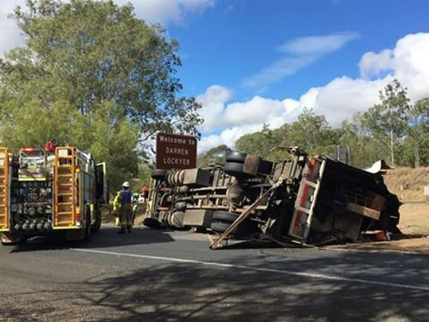 A truck has rolled over on the Toowoomba Range - WIN News Toowoomba A truck has rolled over on the Toowoomba Range - WIN News Toowoomba