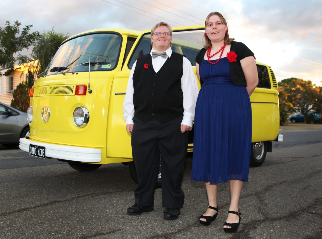 Murray Cran and Jessica Watego heading off to the Multicap Gala Ball in Rockhampton. Photo Sharyn O'Neill / Morning Bulletin