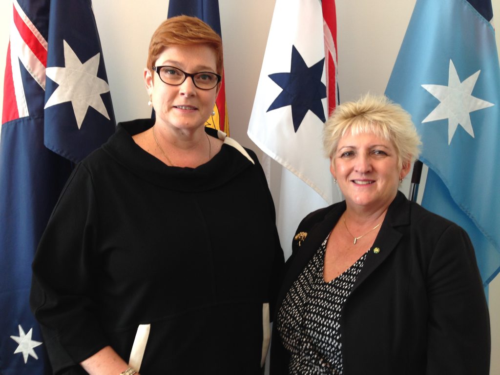 Defence Minister Marise Payne AND Michelle Landry MP. Defence Minister Marise Payne AND Michelle Landry MP.