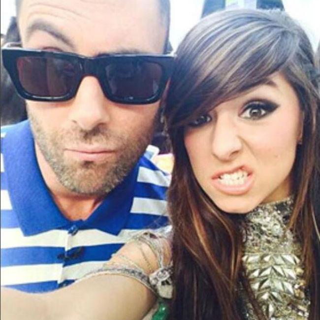 Adam Levine and Christina Grimmie in a social media selfie. Adam Levine and Christina Grimmie in a social media selfie.