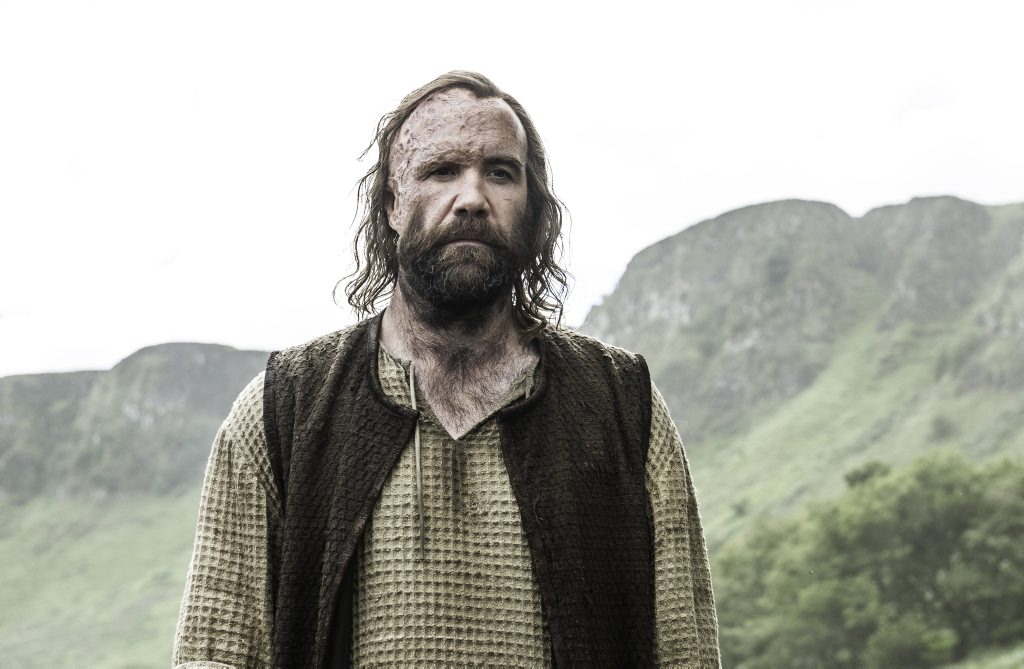 Rory McCann as The Hound in a scene from season six episode seven of Game of Thrones. Supplied by Foxtel. Rory McCann as The Hound in a scene from season six episode seven of Game of Thrones. Supplied by Foxtel.
