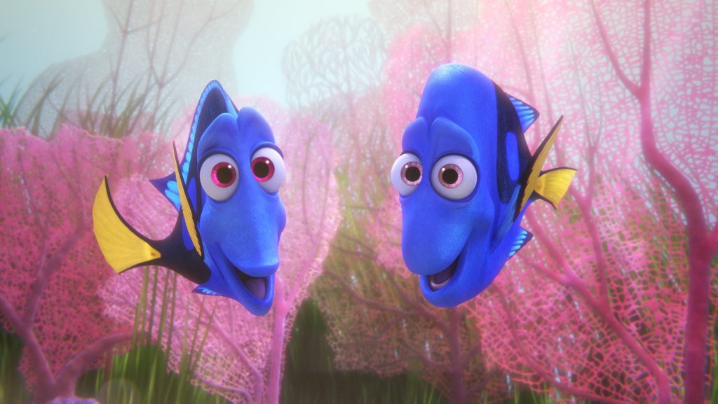 The characters Jenny and Charlie in a scene from the movie Finding Dory. The characters Jenny and Charlie in a scene from the movie Finding Dory.