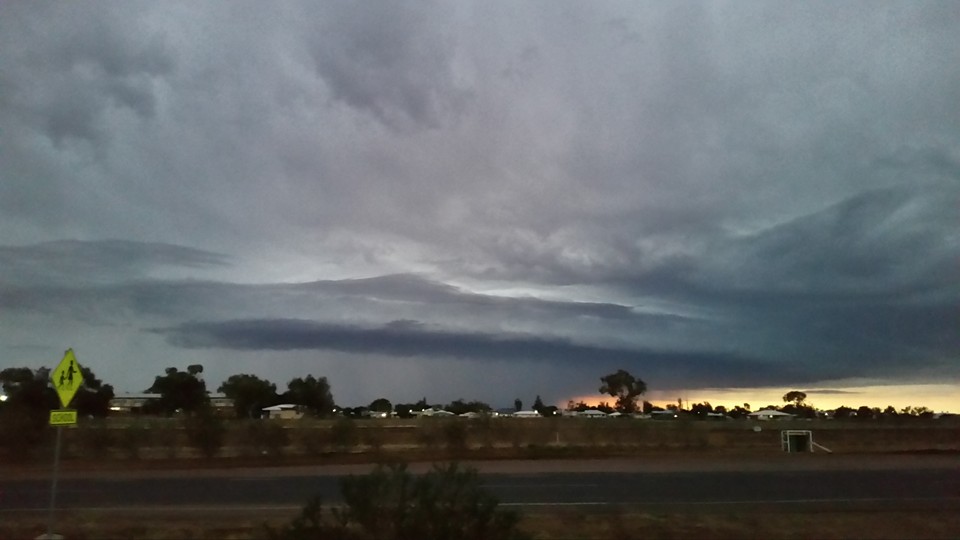 Ben Causer posted this image on Higgins Storm Chasers' Facebook wall of the storm front at Longreach Ben Causer posted this image on Higgins Storm Chasers' Facebook wall of the storm front at Longreach