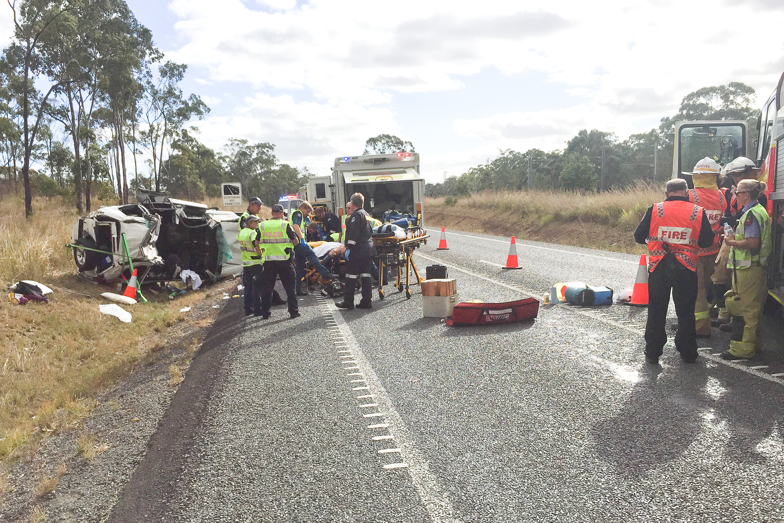 Paramedics treated the man, 75, for over an hour before he was airlifted to Rockhampton Base Hospital. Paramedics treated the man, 75, for over an hour before he was airlifted to Rockhampton Base Hospital.