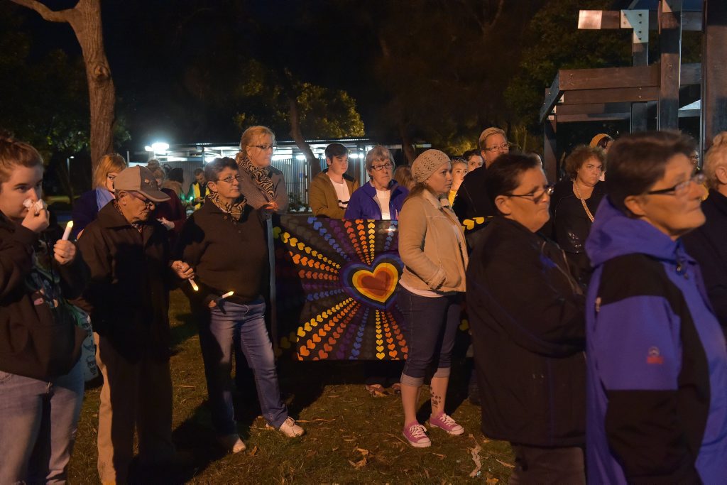 Sunshine Coast residents hold a Vigil, at Cotton Tree, to remember the victims of the Orlando nightclub shooting.