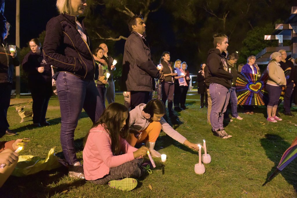 Sunshine Coast residents hold a Vigil, at Cotton Tree, to remember the victims of the Orlando nightclub shooting.