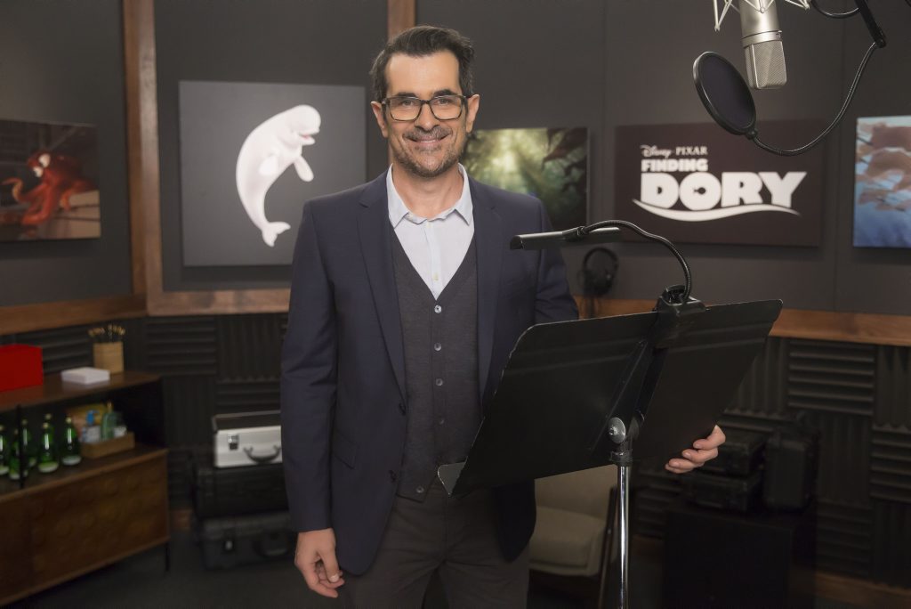 Ty Burrell pictured in the studio during his work on the movie Finding Dory. Ty Burrell pictured in the studio during his work on the movie Finding Dory.