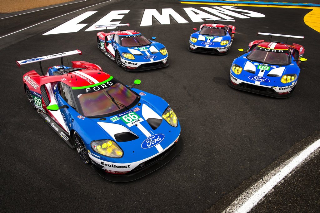 RETRO MUSCLE: Le Mans 24-Hour prepared 2016 Ford GTs in action in France as part of an action packed weekend of motor sport RETRO MUSCLE: Le Mans 24-Hour prepared 2016 Ford GTs in action in France as part of an action packed weekend of motor sport