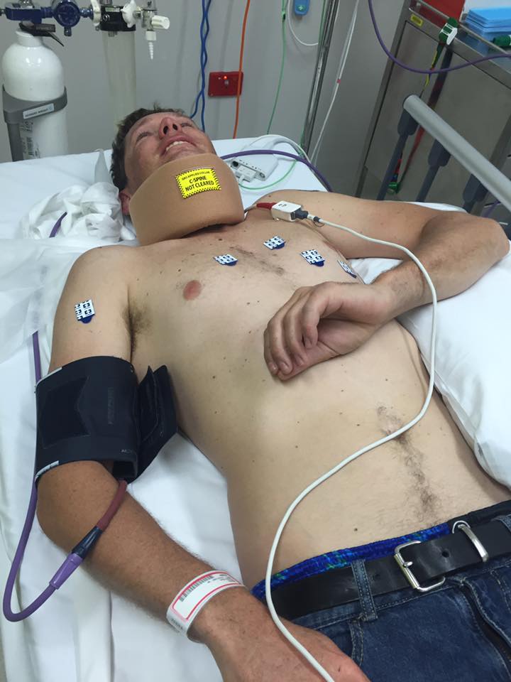 Michelle Landry's son-in-law Tim Price at Rockhampton Hospital after a car accident on the corner of Murray and North Streets Michelle Landry's son-in-law Tim Price at Rockhampton Hospital after a car accident on the corner of Murray and North Streets