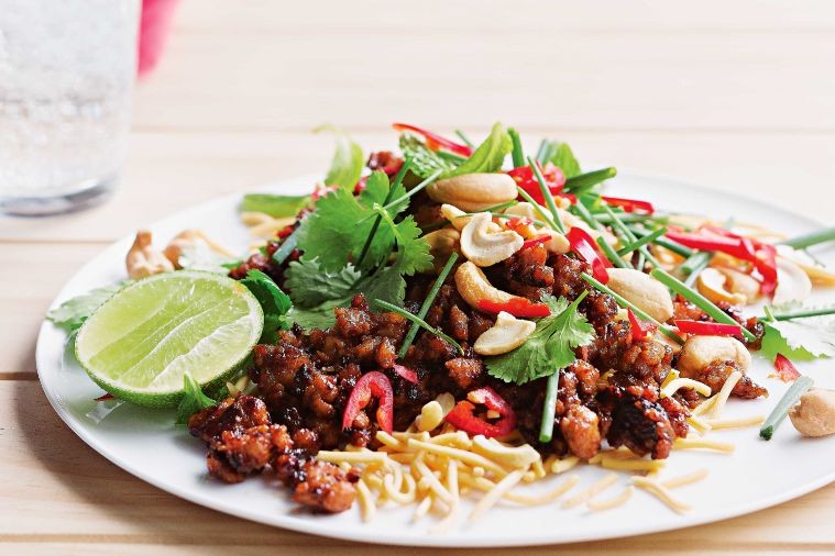 RECIPE: Sticky Pork and Crispy Noodle Salad