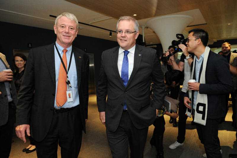 Australian Federal Treasurer Scott Morrison (centre) visits Tyro Fintech Hub in the federal seat of Sydney, in Sydney, Friday, June 17, 2016. Australian Federal Treasurer Scott Morrison (centre) visits Tyro Fintech Hub in the federal seat of Sydney, in Sydney, Friday, June 17, 2016.