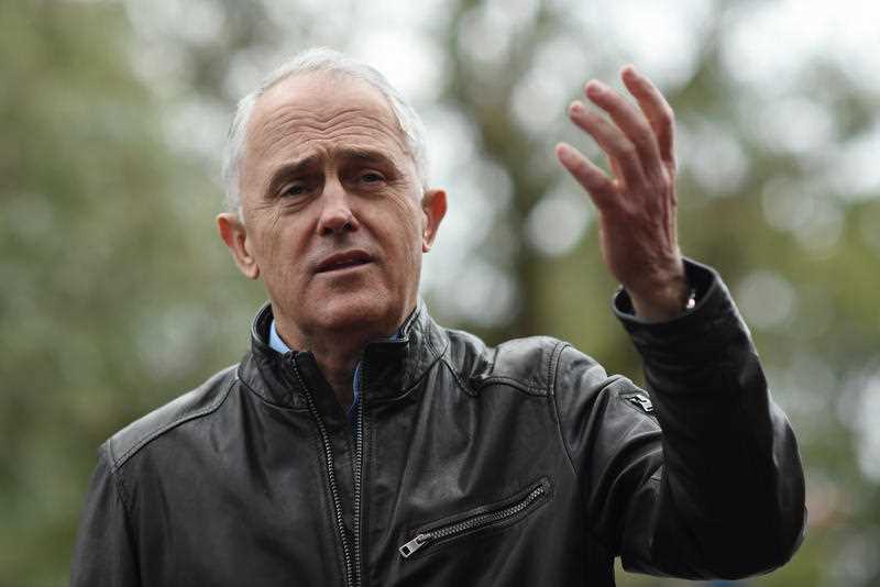 Australian Prime Minister Malcolm Turnbull speaks to the media after a visit to the HE Parker Netball Complex in Melbourne East, Saturday, June 18, 2016. Australian Prime Minister Malcolm Turnbull speaks to the media after a visit to the HE Parker Netball Complex in Melbourne East, Saturday, June 18, 2016.