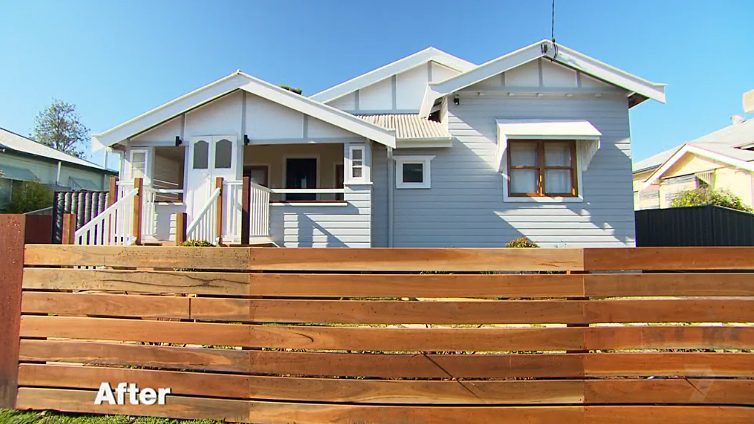 The new front exterior of Luke and Cody Cook's Dalby home in a scene from House Rules. The new front exterior of Luke and Cody Cook's Dalby home in a scene from House Rules.
