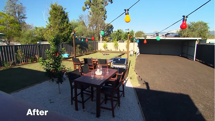 Luke and Cody Cook's new backyard featuring a beer garden and lawn billiards set in a scene from House Rules. Luke and Cody Cook's new backyard featuring a beer garden and lawn billiards set in a scene from House Rules.