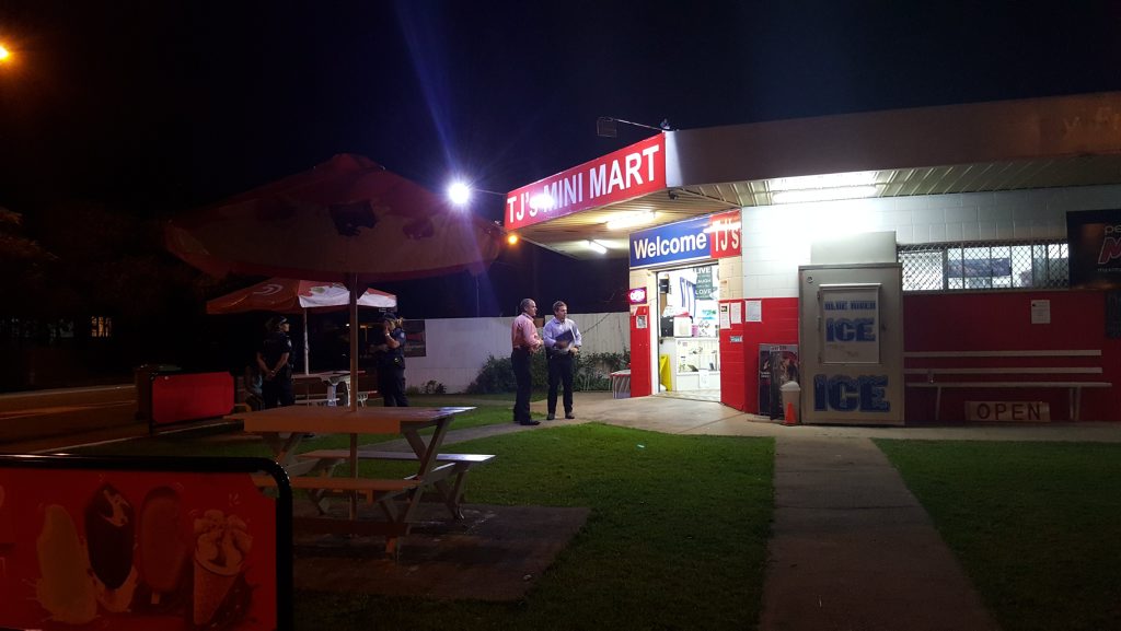 Detectives on scene following a robbery at TJ's Mini Mart, in Evan Street, South Mackay several weeks ago. Detectives on scene following a robbery at TJ's Mini Mart, in Evan Street, South Mackay several weeks ago.