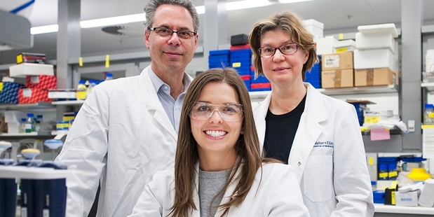 Breast cancer researchers (from left) Professor Geoff Lindeman, Emma Nolan and Professor Jane Visvader. Photo / Supplied Breast cancer researchers (from left) Professor Geoff Lindeman, Emma Nolan and Professor Jane Visvader. Photo / Supplied