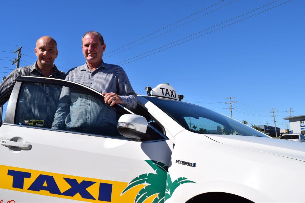Ash Dodd from the Katter Australia Party and Max McBride from Taxi Council Queensland want to stop the Uber taxi service coming to Mackay