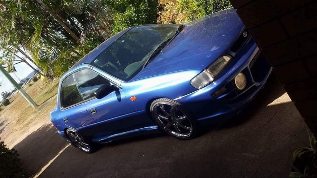 Police are looking for this blue Subaru WRX sedan with the registration plate 877 WJV after it was stolen from a Southside man on Monday. Police are looking for this blue Subaru WRX sedan with the registration plate 877 WJV after it was stolen from a Southside man on Monday.